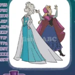 Frozen Sisters Elsa Anna Elegant Animated Embroidery Designs - Instant Download
