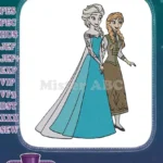 Lovely Disney Frozen Elsa and Anna sisters embroidery designs - Instant Download