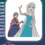 Frozen Elsa and Anna sisters magic moment embroidery designs - Instant Download