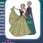 Frozen Princess Anna and Queen Elsa beautiful embroidery designs - Instant Download