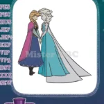 Disney Frozen Anna and Elsa Sisters Hand-Holding Embroidery Designs - Instant Download