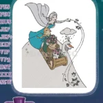 Frozen Elsa Anna Olaf Sledding Winter Snowflakes Embroidery Designs - Instant Download