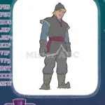 Kristoff Frozen Disney character winter outfit embroidery designs - Instant Download