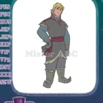 Kristoff Disney Frozen animated male character winter embroidery designs - Instant Download