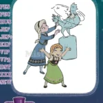 Frozen Sisters Elsa Anna Ice Bird Magic Embroidery Designs - Instant Download