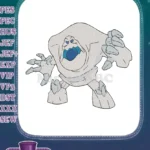 Fierce Abominable Snowman Monster Embroidery Designs for Winter Projects - Instant Download