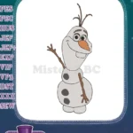 Happy Olaf Frozen Snowman waving stick arms cartoon embroidery designs - Instant Download