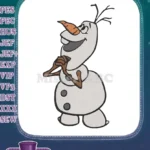 Happy Olaf Snowman Disney Frozen Cartoon Embroidery Designs - Instant Download