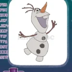 Dancing Olaf Snowman with Carrot Nose Embroidery Designs - Instant Download