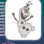 Disney Frozen Olaf Smiling Snowman Character Embroidery Designs - Instant Download