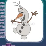 Happy Olaf Snowman Cartoon Character Embroidery Designs for Kids - Instant Download