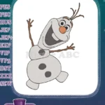 Happy Olaf Snowman Disney Frozen cartoon character embroidery designs - Instant Download