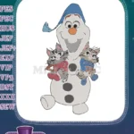 Olaf Snowman with Cute Kittens Winter Friends Embroidery Designs - Instant Download