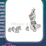 Frozen Olaf and adorable Snowgies cartoon character embroidery designs - Instant Download