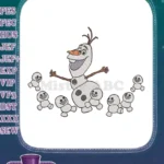Frozen Olaf and Snowgies happy snowmen character embroidery designs - Instant Download