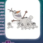 Happy Olaf and Cute Snowgies Winter Cartoon Embroidery Designs - Instant Download