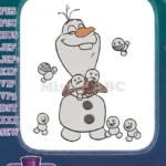 Delightful Disney Frozen Olaf hugging adorable snowmen embroidery designs - Instant Download