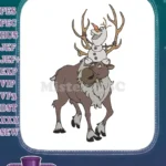 Frozen Sven and Olaf festive Christmas embroidery designs - Instant Download