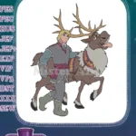 Kristoff and Sven reindeer embroidery designs from Frozen movie - Instant Download