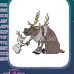 Olaf and Sven friendship Disney Frozen embroidery designs - Instant Download