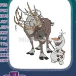 Frozen Sven and Olaf Festive Winter Embroidery Designs - Instant Download