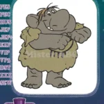 Smiling Grey Troll Character Embroidery Designs for Fantasy Fans - Instant Download