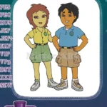 Young Boy and Girl Explorer Safari Embroidery Designs for Adventure - Instant Download