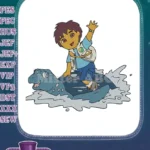 Diego Riding Blue Sea Turtle Ocean Adventure Embroidery Designs - Instant Download