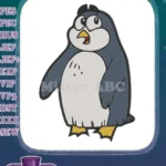 Surprised Cartoon Penguin Character Embroidery Designs for Children's Clothing - Instant Download