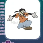 Energetic Max Goof Disney Cartoon Pointing Pose Embroidery Designs - Instant Download