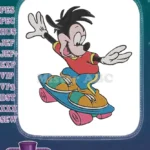 Max Goof skateboarding fun vibrant Disney character embroidery designs - Instant Download