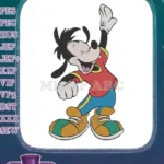 Max Goof Smiling Playful Disney Cartoon Embroidery Designs - Instant Download