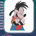 Max Goof laughing happy cartoon character embroidery designs - Instant Download