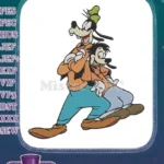Disney's Goofy and Max father son playful walking embroidery designs - Instant Download