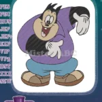 Happy Peg-Leg Pete Pointing Cartoon Embroidery Designs - Instant Download