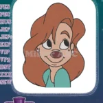 Cute Roxanne from A Goofy Movie smiling cartoon embroidery designs - Instant Download