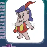 Classic Gummy Bear Cartoon Character Blue Hat Embroidery Designs - Instant Download