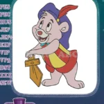 Smiling Cubbi Gummi Bear Holding Sword Embroidery Designs - Instant Download