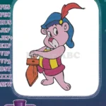 Zummi Gummi Bear cartoon character feathered hat sword embroidery designs - Instant Download