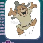 Happy Jumping Gummy Bear Cartoon Embroidery Designs - Instant Download