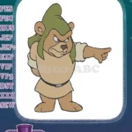 Gruff Gummi Bear cartoon character angry pointing embroidery designs - Instant Download