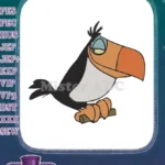 Relaxed Cartoon Toucan Bird Character Embroidery Designs for Tropical Themes - Instant Download