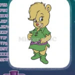 Cute yellow Gummi bear girl cartoon embroidery designs - Instant Download