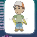 Handy Manny cartoon character machine embroidery designs - Instant Download
