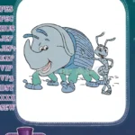 Friendly cartoon beetle and ant embroidery designs for kids - Instant Download