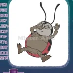 Cute cartoon ladybug yawning tired insect embroidery designs - Instant Download