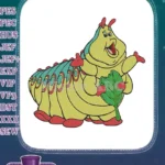 Heimlich happy hungry caterpillar eating leaf embroidery designs - Instant Download