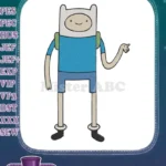 Adventure Time Finn the Human cartoon character embroidery designs - Instant Download
