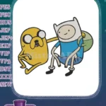 Happy Finn and sad Jake Adventure Time cartoon embroidery designs - Instant Download