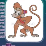 Playful cartoon monkey Abu character from Aladdin embroidery designs - Instant Download